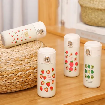 

Creative Fruit Stainless Steel Thermoses Cute Straight Cup 300ml Sealed Leakproof Portable Outdoor Travel Cold Protection Bottle