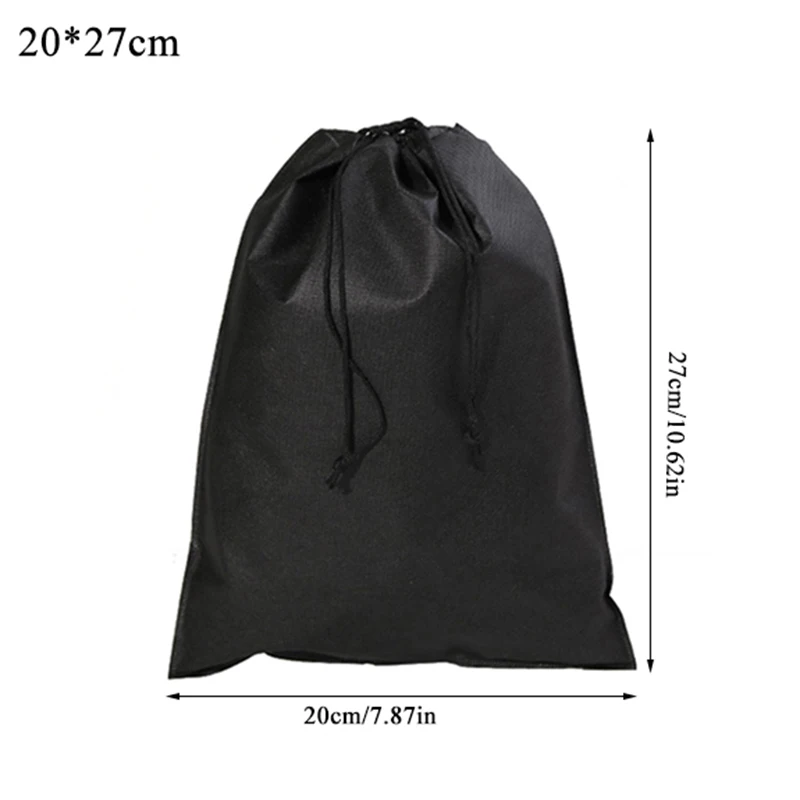 Hot Non-woven Fabrics Drawstring Bag Draw Pocket Shoes Travel Portable Pouch Bag Organizer Portable Black White Draw Pocket NEW