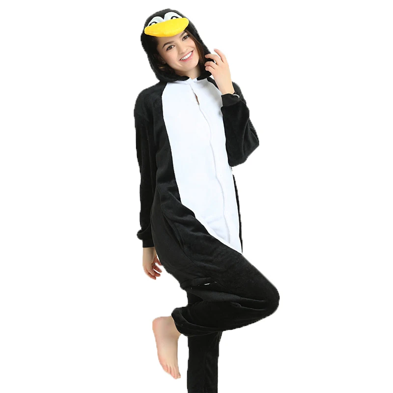 Penguin Комбинезон с пингвином, костюм для мужчин и женщин, onesies, аниме, косплей, пижама, Ститч, пижама с животными для рождественской вечеринки, C31743AD - Цвет: Penguin