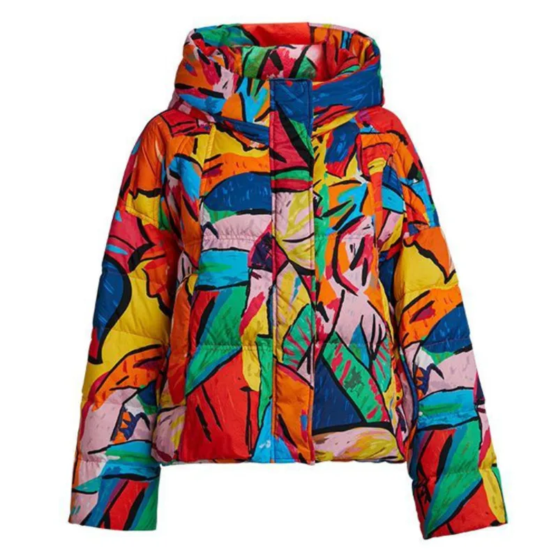 

Новинка 2022, зимняя куртка, женская утепленная короткая пуховая стеганая куртка, женская зимняя европейская модель