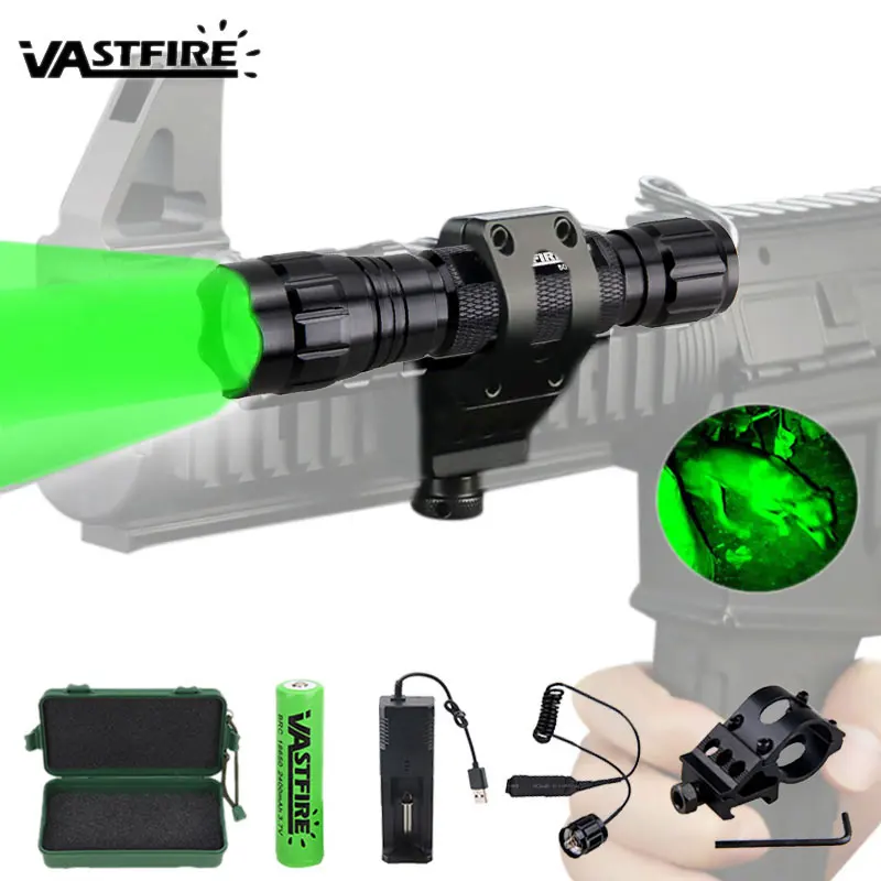 Lanterna + Rifle Interruptor + 18650 Usb + Case Xm-l Arma Luz Branco Caça Tático Scope Airsoft Montar Carregador 5000lm q5 t6 Led 17 5000lm xm-l q5 t6 led arma luz