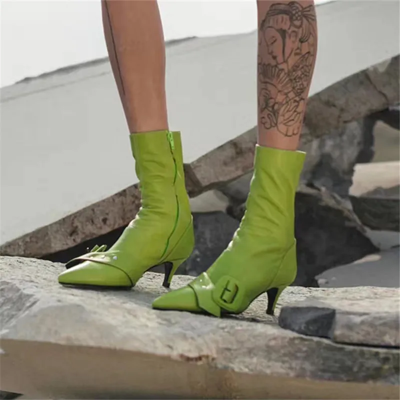 Jady Rose/пикантные женские носки с острым носком; облегающие короткие ботинки; обувь на высоком каблуке; женская обувь; botas mujer; мотоботы
