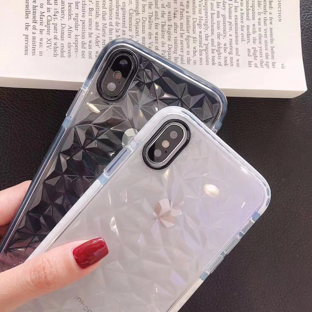 Прозрачный мягкий чехол из ТПУ с алмазным узором для samsung Galaxy A50 A70 A30 S10 S9 S8 Plus Note 9 10