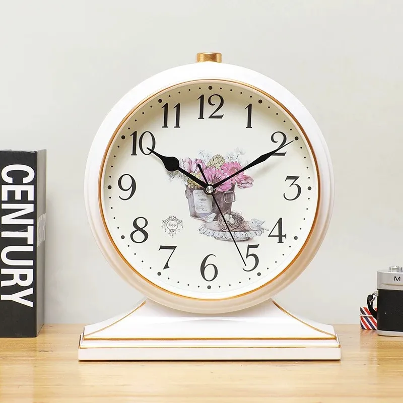 

Living Room Personality American Style Pastoral Large Table Clock Office Desktop Clock European Retro Clock Home Decoration