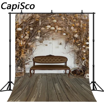 

Capisco Christmas Tree Photography Backdrop Wood Floor Background Indoor Decorations Portrait booth Banner Photo Studio Props