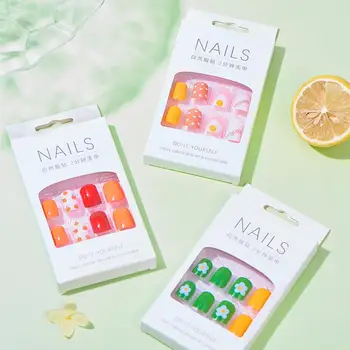 

2 Minutes Self-adhesive Nail Stickers False Nail Patch With Adhesive 24pcs Transfer Sliders For Manicure Stickers Nail Art Tool