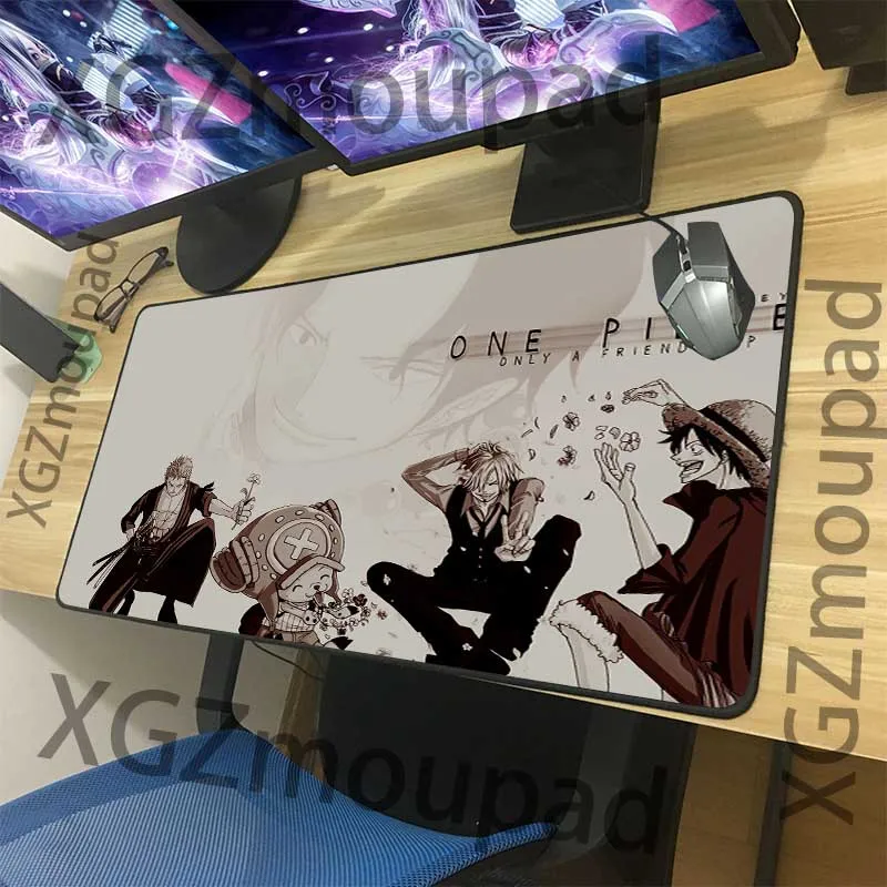  XGZ Large Mouse Pad Black Lock Edge Anime One Piece Office Computer Custom Desk Mat Natural Rubber 