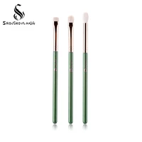 Shoushoulang Professional Handmade Make Up Brush Kit 3pcs Soft Saibikoho Goat Hair Eye Shadow Blending Makeup Brush Set 1