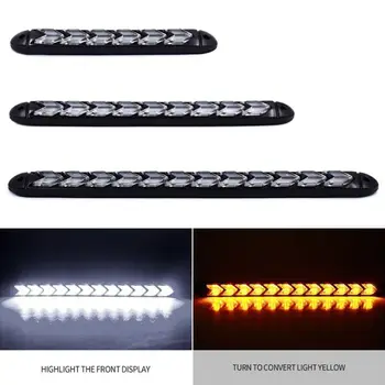 

2Pcs Universal Car LED Daytime Running Light Waterproof Headlight Strip Sequential Flow Turn Signal DRL Light