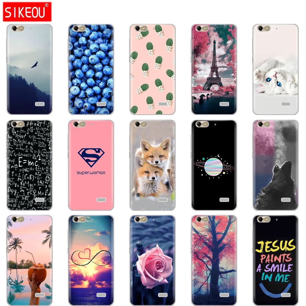 

cover for huawei honor 4C case soft tpu silicone phone case for honor 4 c Print Painted Shells Bags Fundas phone bag