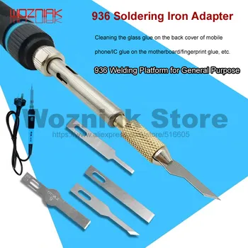 

936 Electric Soldering Iron Degumming Transfer Copper Head CPU Back cover Delete glue Blade Fingerprint IC CHIP Repair Cutter
