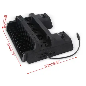 

For PS4/PS4 Slim/PS4 Pro Vertical Stand with 4 Cooling Fan Dual Charging Station H3CA
