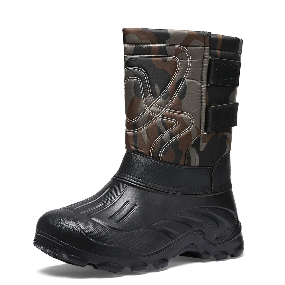 Походные ботинки мужские уличные походные тактические ботинки охотничьи ботинки мужские альпинистские треккинговые ботинки Нескользящие Водонепроницаемые дождевые ботинки для рыбалки - Цвет: camo-black