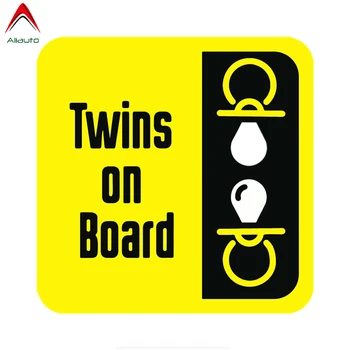 

Aliauto Creative Car Sticker Twins Baby on Board Coloful Waterproof Reflective Decal Auto Motorcycle Accessories PVC,14cm*14cm