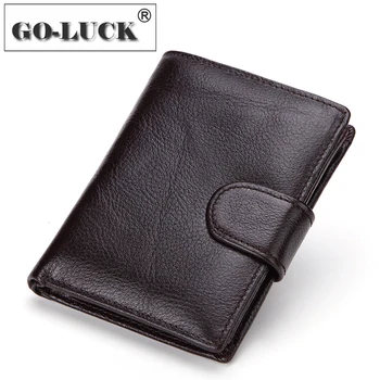 

New Hasp Men Wallet Cowhide Leather Multiple Cards Coin Handheld Bag Men's Dollar Bill Purse Multi-Usage