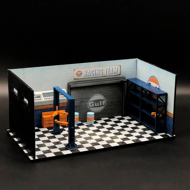 1:64 Scale Garage Car Model Parking Garage Repair Scene Workshop Lift Elevator for Vehicle Simulation Accessories Background 2