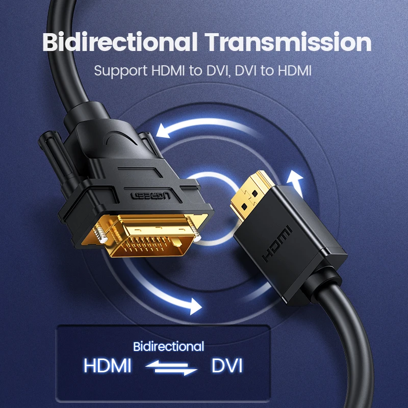 Ugreen hdmi к DVI D 24 + 1 контакт. кабели переходники 3D1080p для жк dvd HDTV XBOX PS3 бесплатная