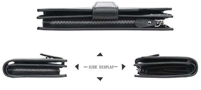 Baellerry, новинка, мужской кошелек из искусственной кожи, Бизнес Стиль, на кнопках, длинные кошельки для женщин, клатч для монет, сумки для путешествий, на молнии, мужской кошелек