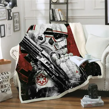 

Dropshipping Star Wars Blanket Plush for Kids Decoration Gifts Custom Sherpa Bedspread Travel 3D Blanket Fleece Blanket