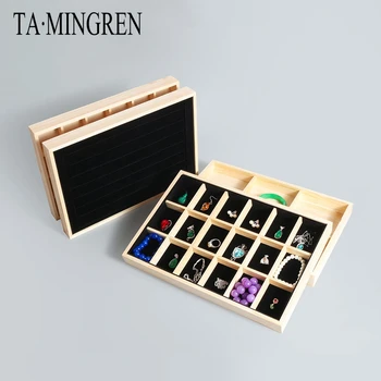 

Wooden Jewelry Storage Tray Box with 18 20 6 Compartments