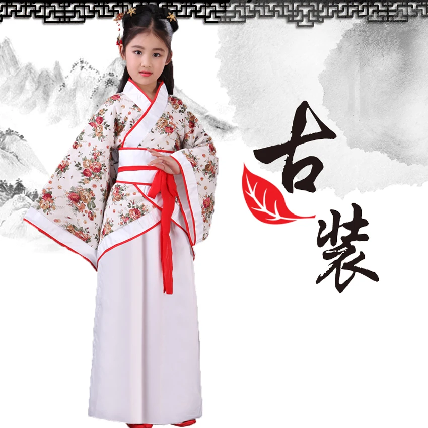 Традиционные китайские танцевальные костюмы для женщин Hanfu для принцессы, для детей, для девочек, винтажные Ретро древние сказочные костюмы для сцены - Цвет: Kid 2
