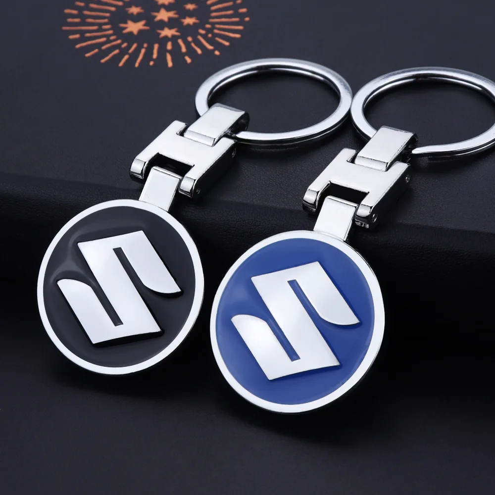 Metal Car Keychain Creative Double-sided Logo Key Ring For Suzuki Emblem Samurai Swift SX4 S Cross Jimny Vitara Xl Alto Liana | Автомобили