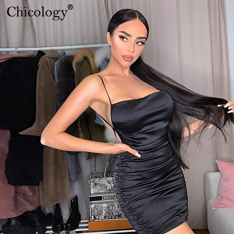 Chicology с открытой спиной Бандажное мини-платье женское регулируемое тонким