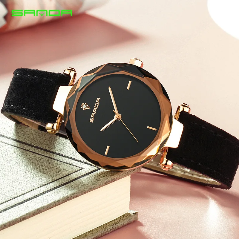 

SANDA 2019 Women Top Famous Brand Luxury Casual Quartz Watch Stop Watch Creative Minimalism Dress Wrist Watch relogio feminino