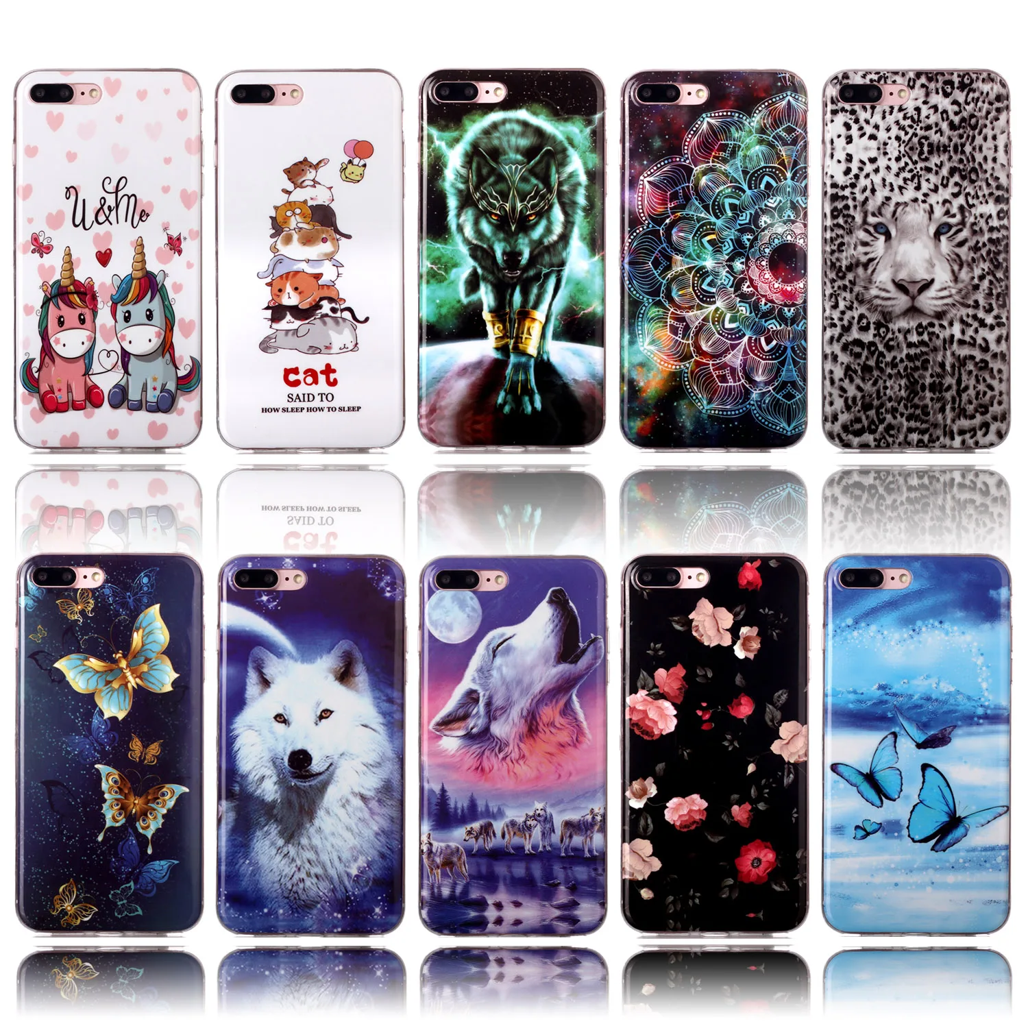 Cute Back Covers For iPhone X Luminous TPU Shell Cellular Apple hoesje XS Touch 6 8 Max 11 7 Plus Pro SE 2020 5 XR 6S | Мобильные