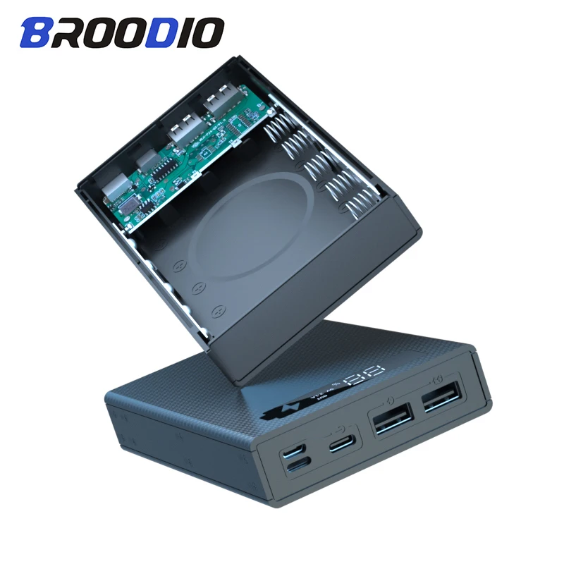 

DIY 3.0 Power Bank Case 5*18650 battery Support Quick Wireless Charger Detachable 18650 battery Holder Charging Box No battery