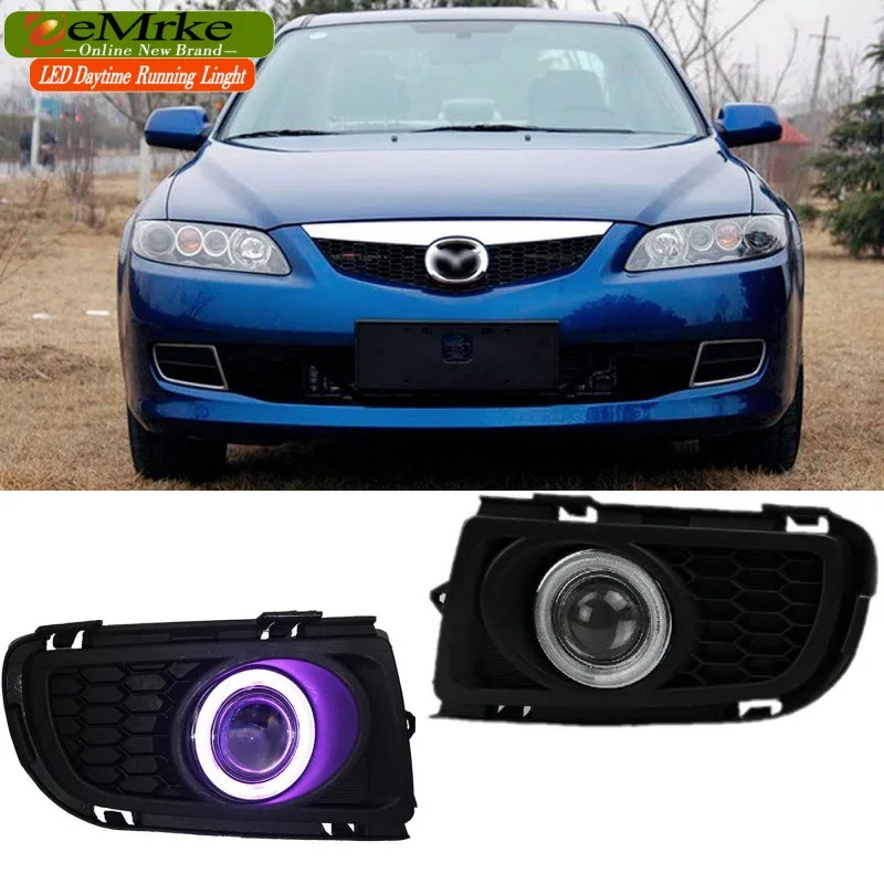 Светодиодсветодиодный дневные ходовые огни для стайлинга автомобиля Mazda 6 2005 2006
