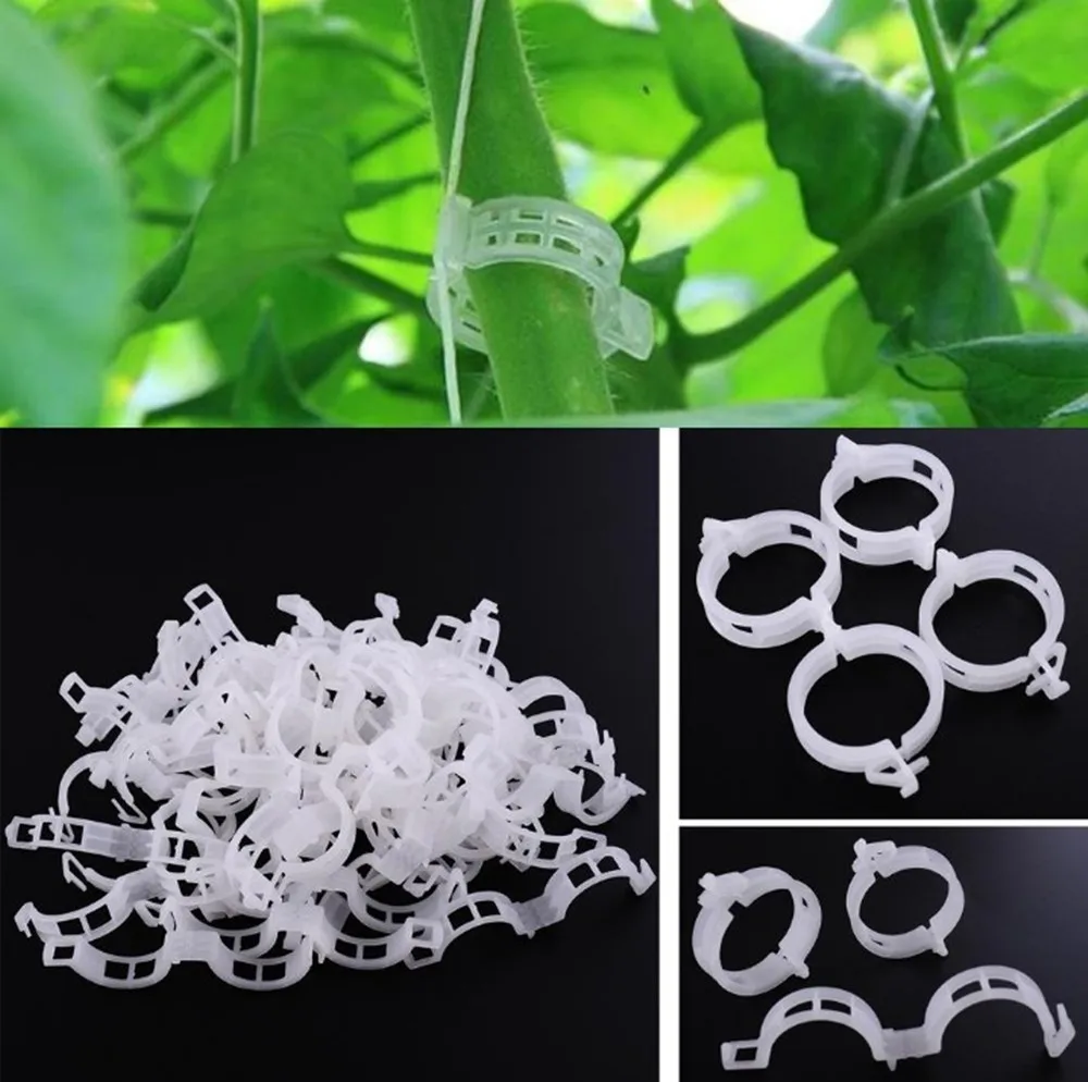 100x Plastic Plant Clips Plant Hanging Garden Greenhouse Vegetables Tomato Clips 