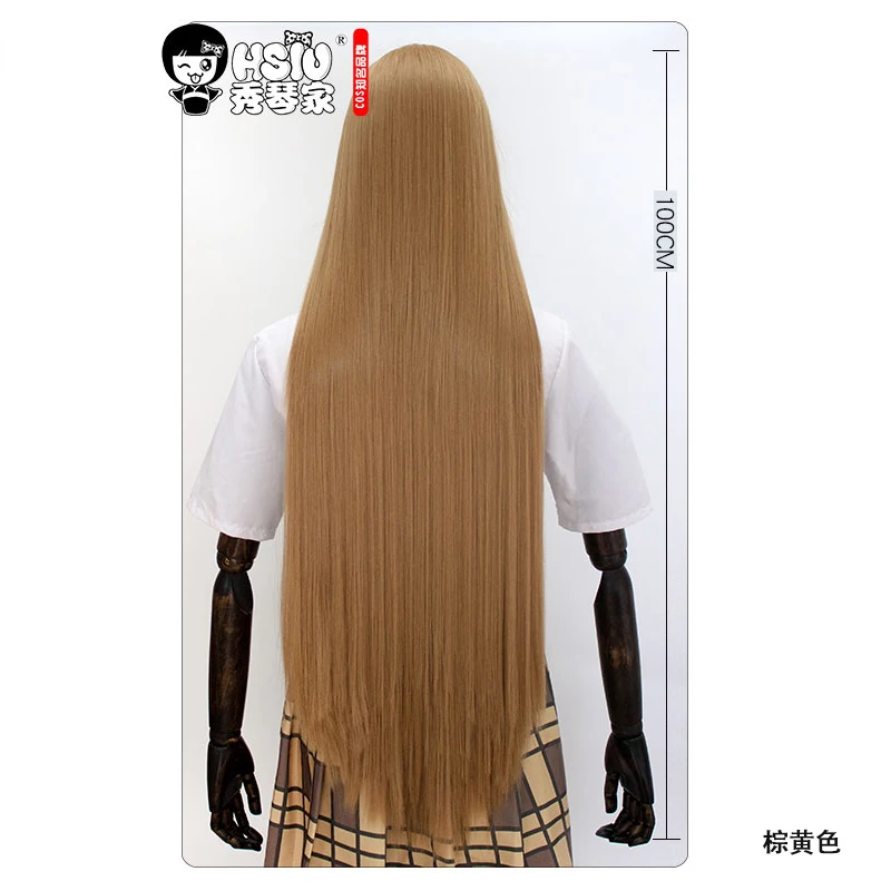 MUMUPI 100cm 23 Different Colors Full Bangs Straight Long Heat Resistance Synthetic Hair Cosplay Costume Wigs - Color: 4/30HL