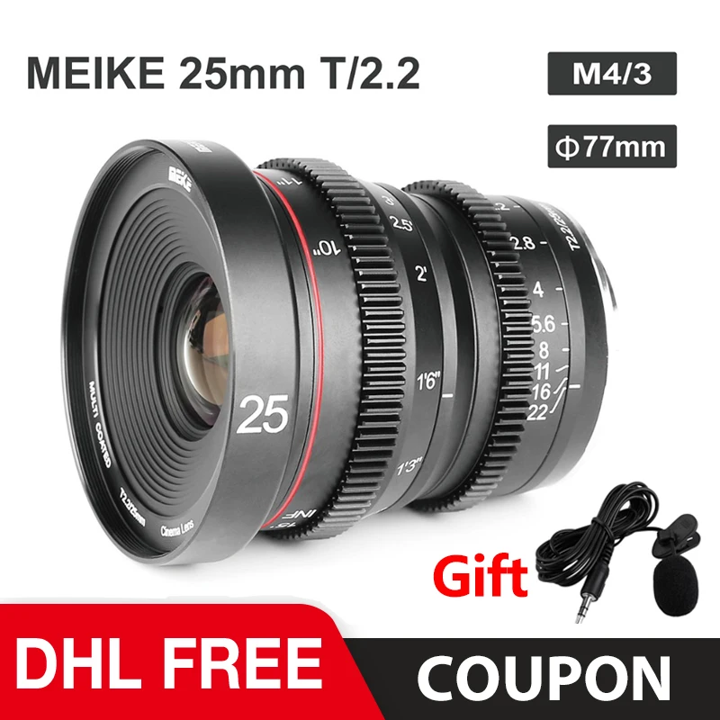 

Meike MK 25mm T2.2 Manual Focus Aspherical Portrait Cine Camera Lens for Micro Four Thirds MFT M4/3 Mount Olympus Panasonic