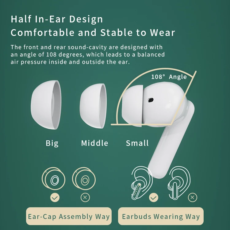 A40 Pro ANC + ENC Earbuds Active Noise Cancel Bluetooth Gaming Wireless TWS Earphone - ANKUX.COM
