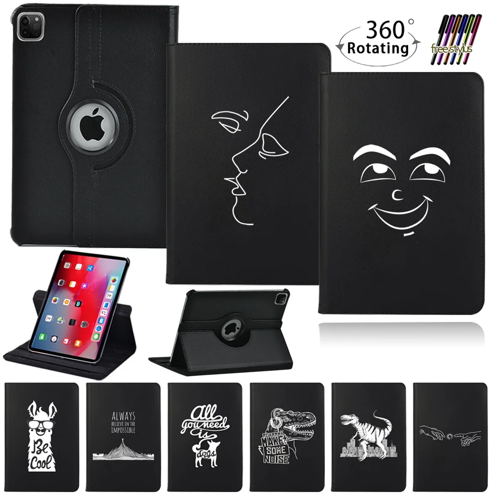 

Print Pattern Case for Apple IPad Pro 9.7"/ Pro 10.5" /Pro 11" 2018/2020 360 Degree Rotating Tablet Case with Wake-up Function