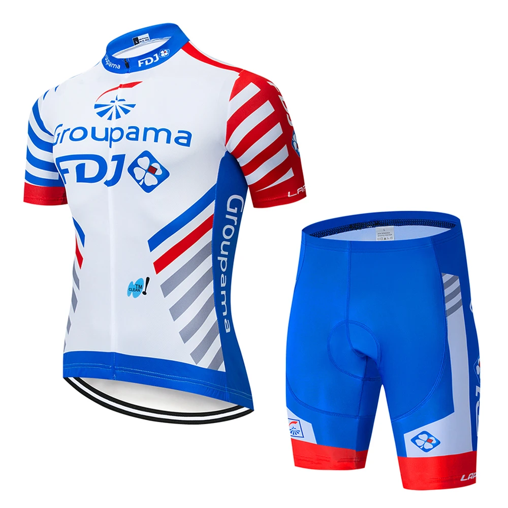 FDJ велосипедная команда Джерси 19D велосипедные шорты набор Ropa Ciclismo мужские летние быстросохнущие профессиональные велосипедные шорты