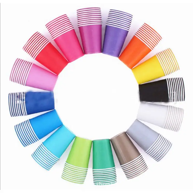 10pcs Baby Paper Cups Solid Birthday Muti-Color Wedding Colorful decorate Tableware Party Supplies Plain DIY Festival household