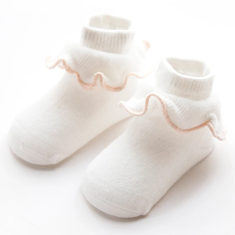 Милые хлопковые носки для малышей; дышащие носки до середины икры для новорожденных; партия без добавок; аксессуары для одежды для маленьких девочек - Цвет: Color as shown