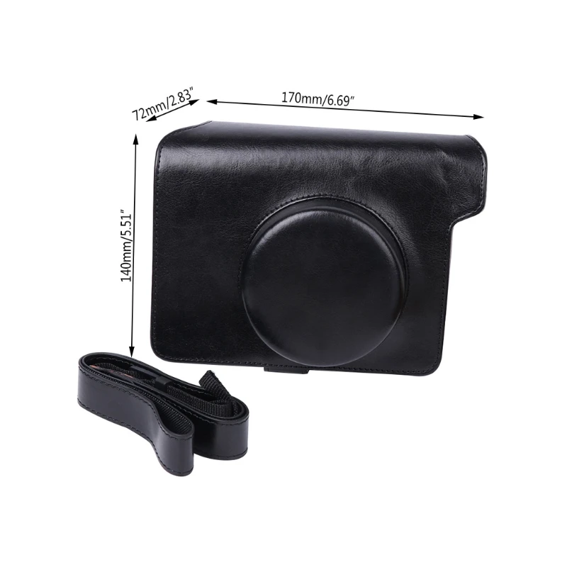 Чехол-сумка из искусственной кожи, защитный чехол/плечевой ремень черного или коричневого цвета для камеры моментальной печати Fujifilm Instax Wide 300