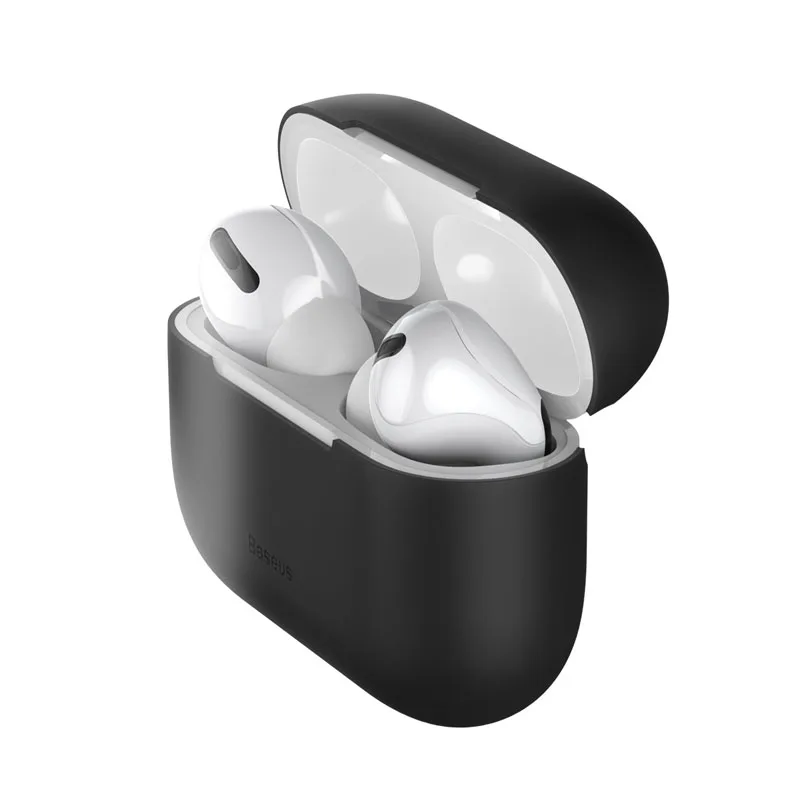 Мягкий силиконовый чехол Baseus для Apple Airpods, противоударный чехол ForAirPods 1 2, защитный чехол для наушников, аксессуары для наушников - Цвет: for Pro Black