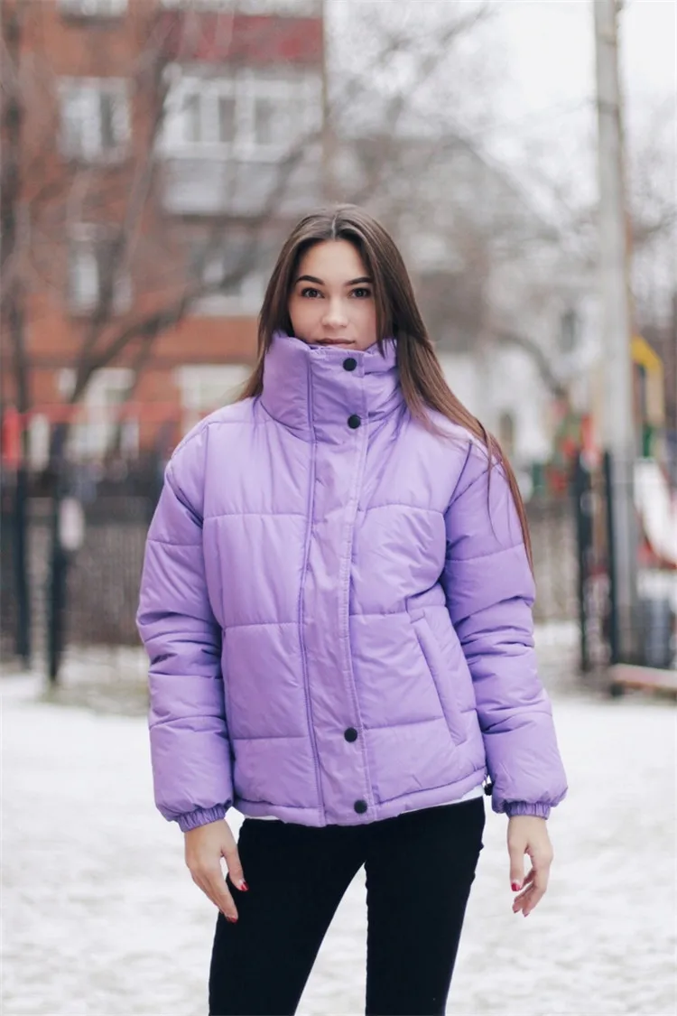 

2019 Summer Fashion Stand Collar Hidden Button Pocket Warm Coat Fashion Cotton Coat AliExpress