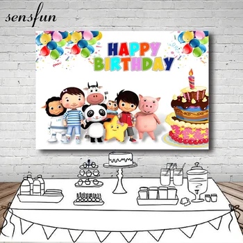 

Sensfun Little Baby Bum Photography Backgrounds White Colorful Balloons Cake Kids Birthday Party Backdrops Custom Photo Prop