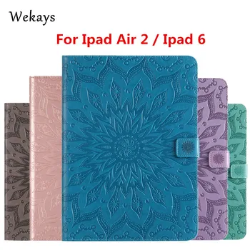 

Wekays For Apple IPad Air 2 IPad 6 Sun Flower Leather Smart Fundas Case For Coque IPad Air 2 IPad 6 IPad6 9.7" Tablet Cover Case