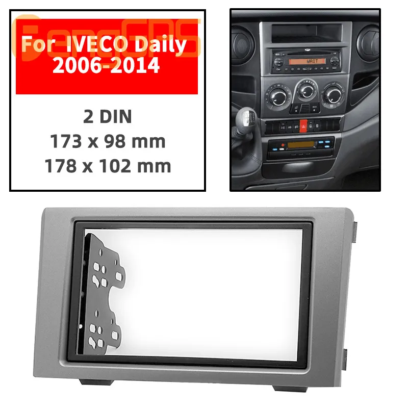 Carav 11-745 autoradio radio diafragma para Iveco Daily 2006-2014 doble DIN plata