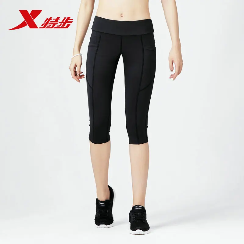 Xtep Женские спортивные колготки летние укороченные штаны женские для бега