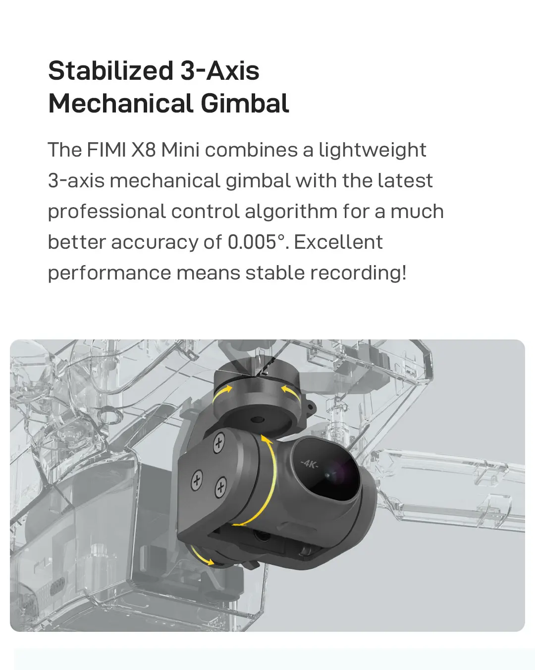 FIMI X8 mini Pro Camera Drone, FIMI X8 Mini combines lightweight 3-axis mechanical gimbal with