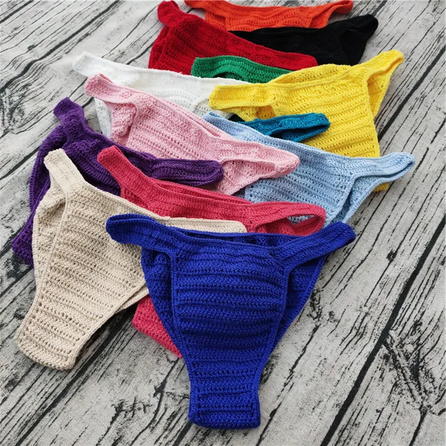 Hot Men Women Breathable Underwear Hand Crochet Low Rise Swimming  Sunbathing Male Boxers Panties Briefs - AliExpress