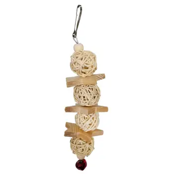 

7Pcs Bird Parrot Foraging Chewing Toy Rotate Wheel Feeder Hanging Rattan Ball X6HC