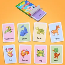 36 pçs crianças forma de cartão cognição cor animal ensino bebê inglês aprendizagem cartão palavra educação brinquedos montessori materiais presente